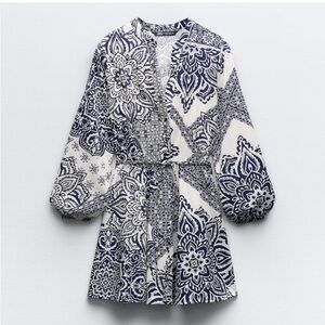 Zara Blue and White Mini Dress